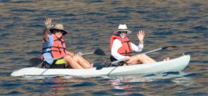 Larry Grossman and wife in a kayak