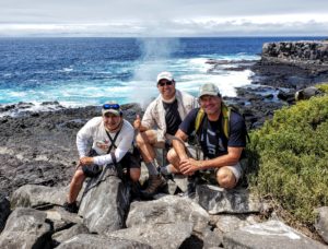 Galapagos voyage guides on lava