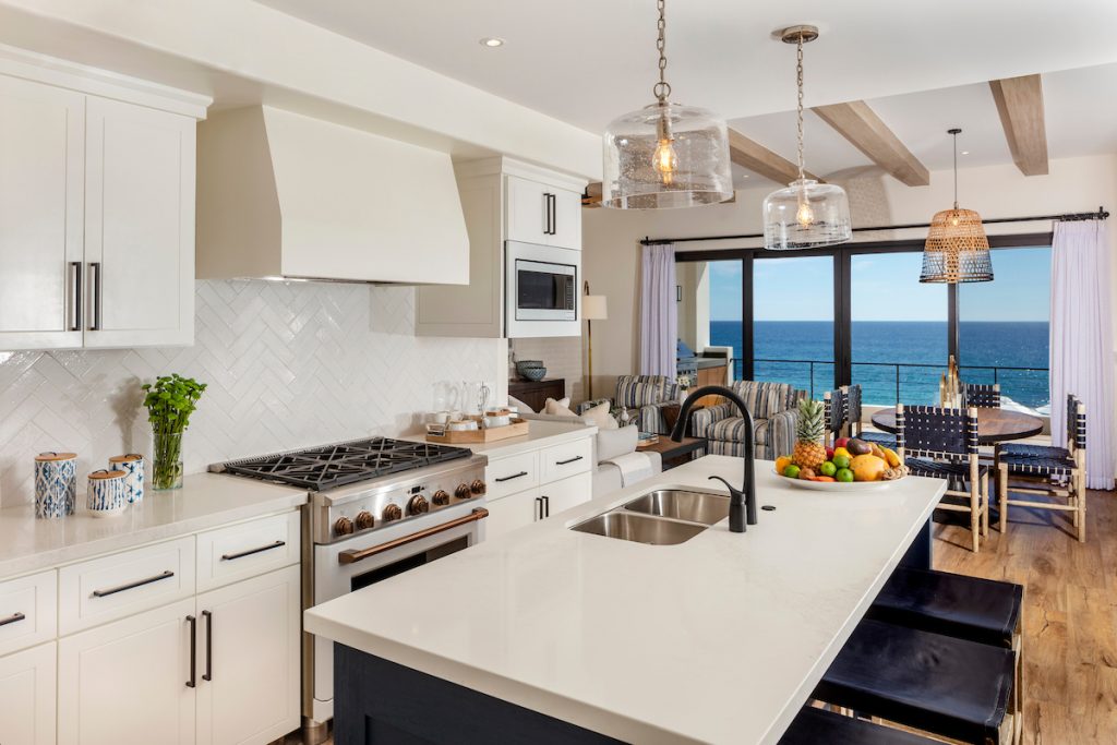 Luxury Kitchen with high-end appliances overlooking the ocean