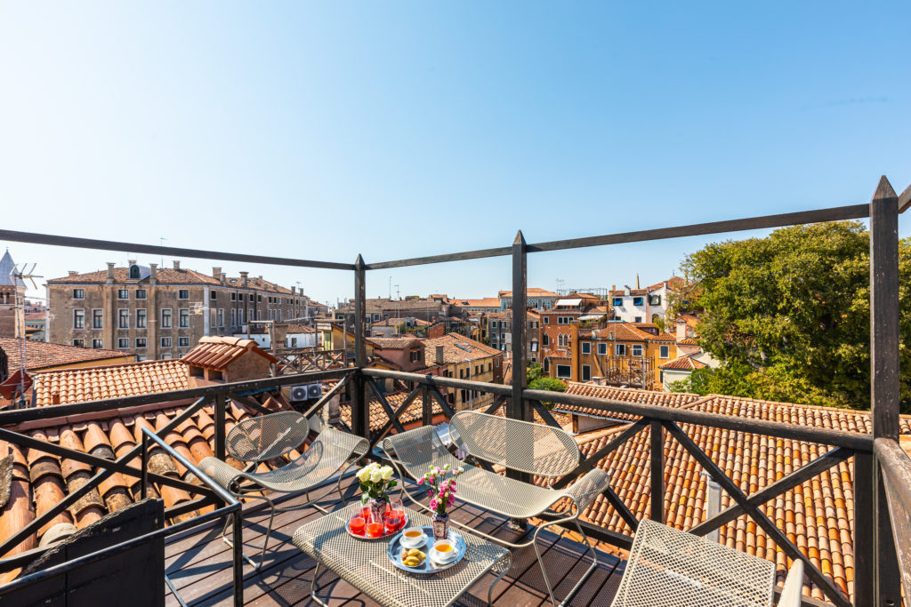 Italian balcony overlooking city