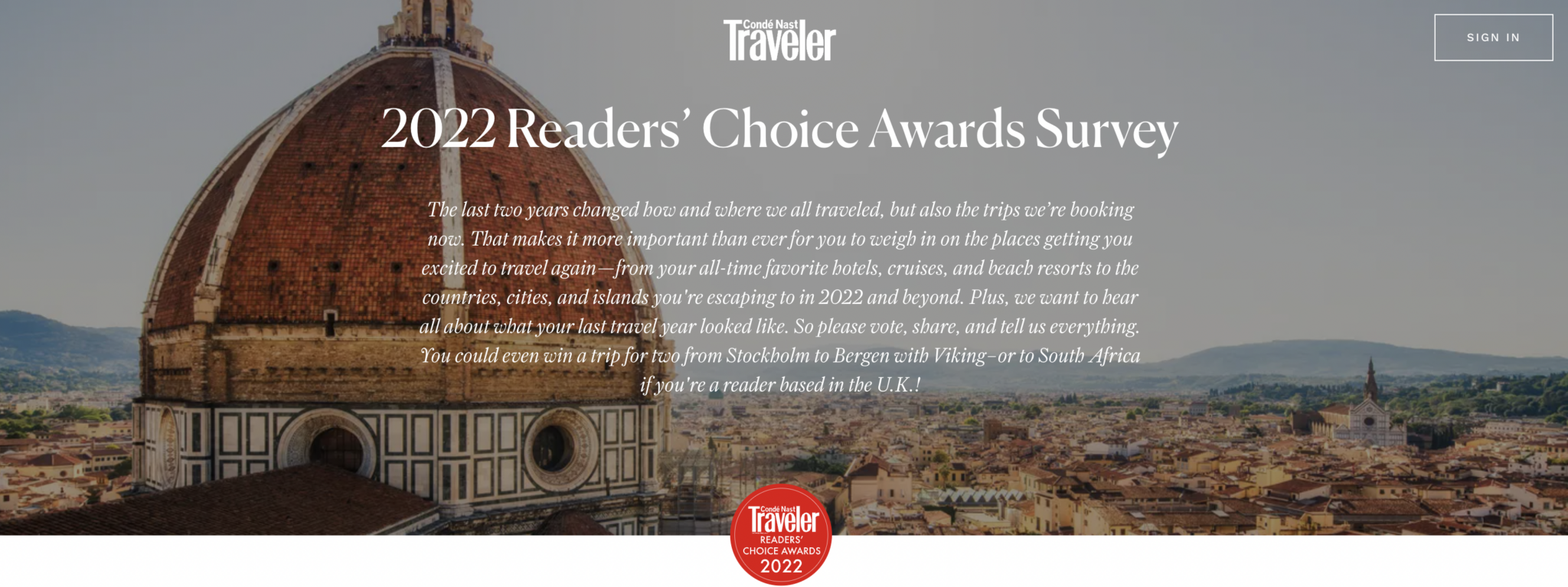 conde nast traveller readers choice awards for 2022