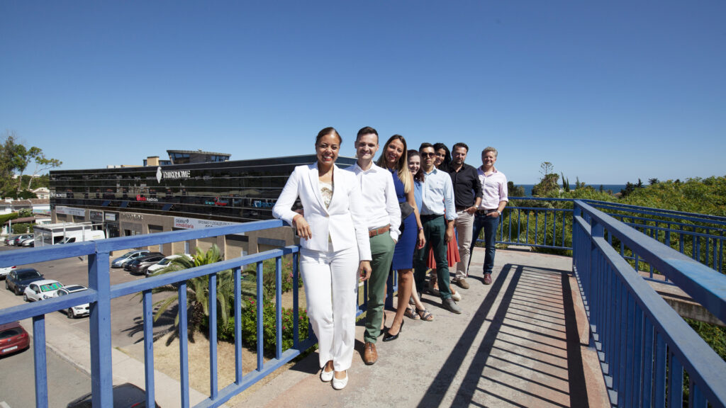 THIRDHOME employees outside office in Marbella, Spain
