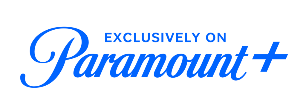 Exclusively on Paramount+ logo, blue font