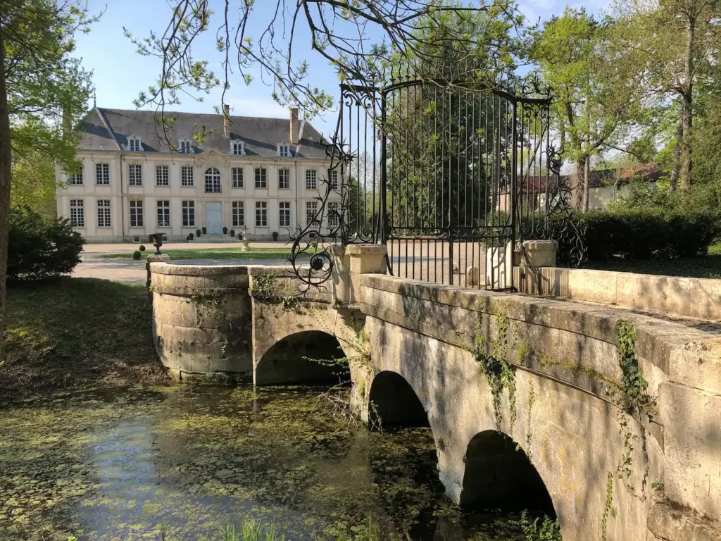 Karl Lagerfeld's Château d'Isle-sur-Marne exterior shot with bridge